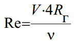 Формула для определения числа Рейнольдса