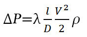 Формула для определения потерь давления по длине трубопровода Дарси — Вейсбаха
